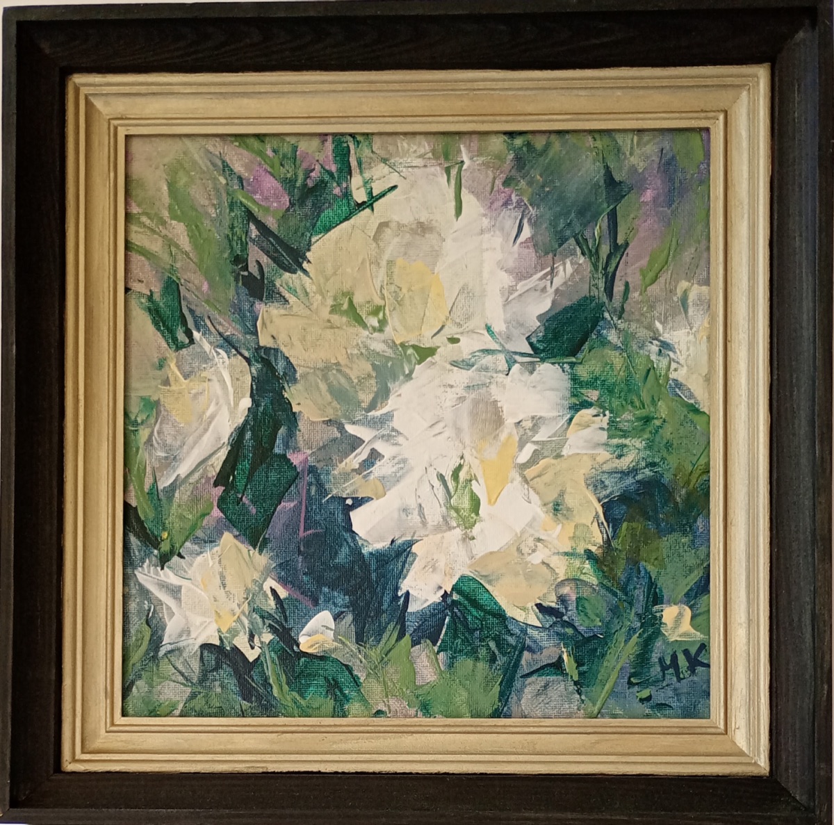 Abstrakcja kwietna w turkusach - 1