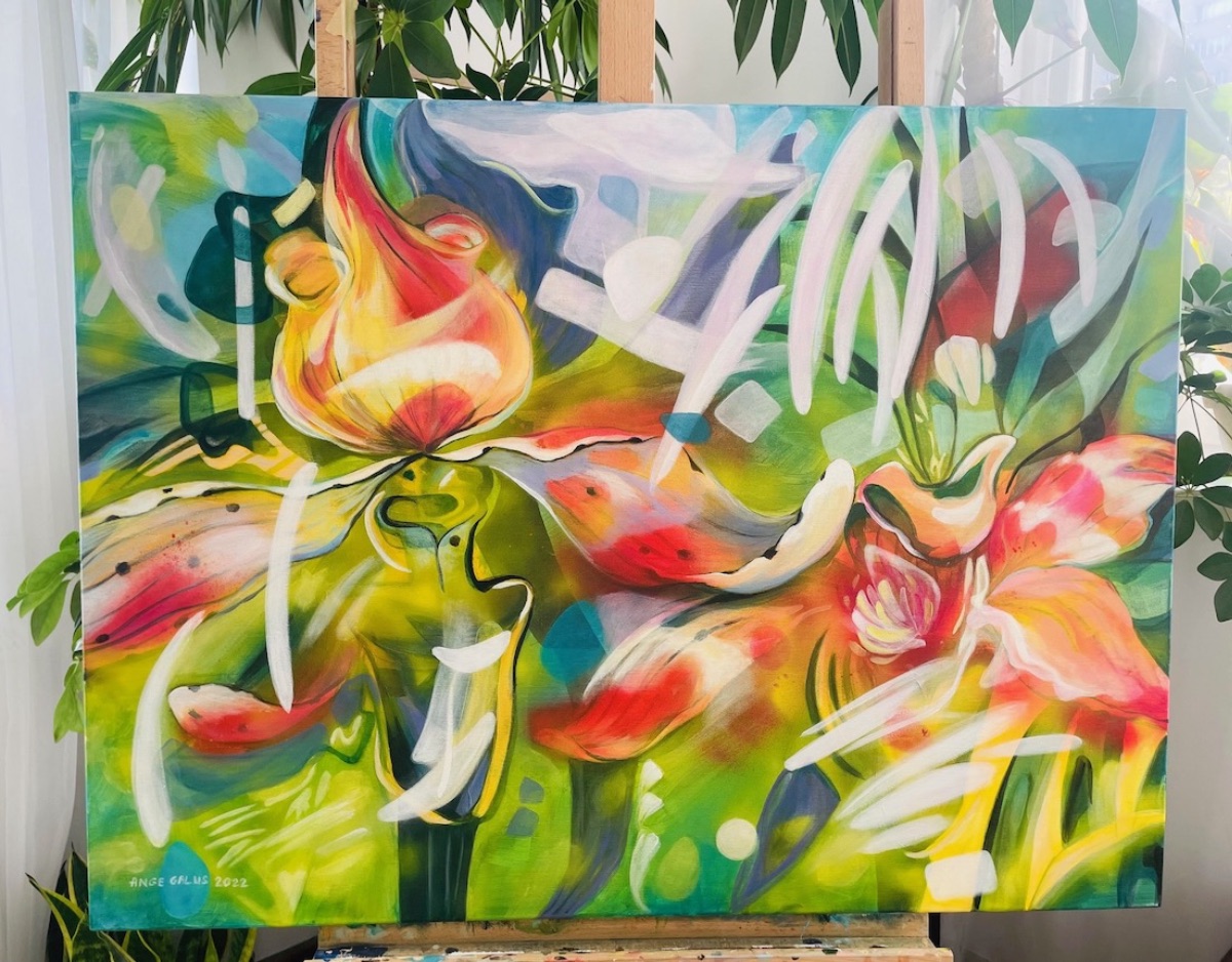 Wariacja kolorystyczna z orchideą - 2