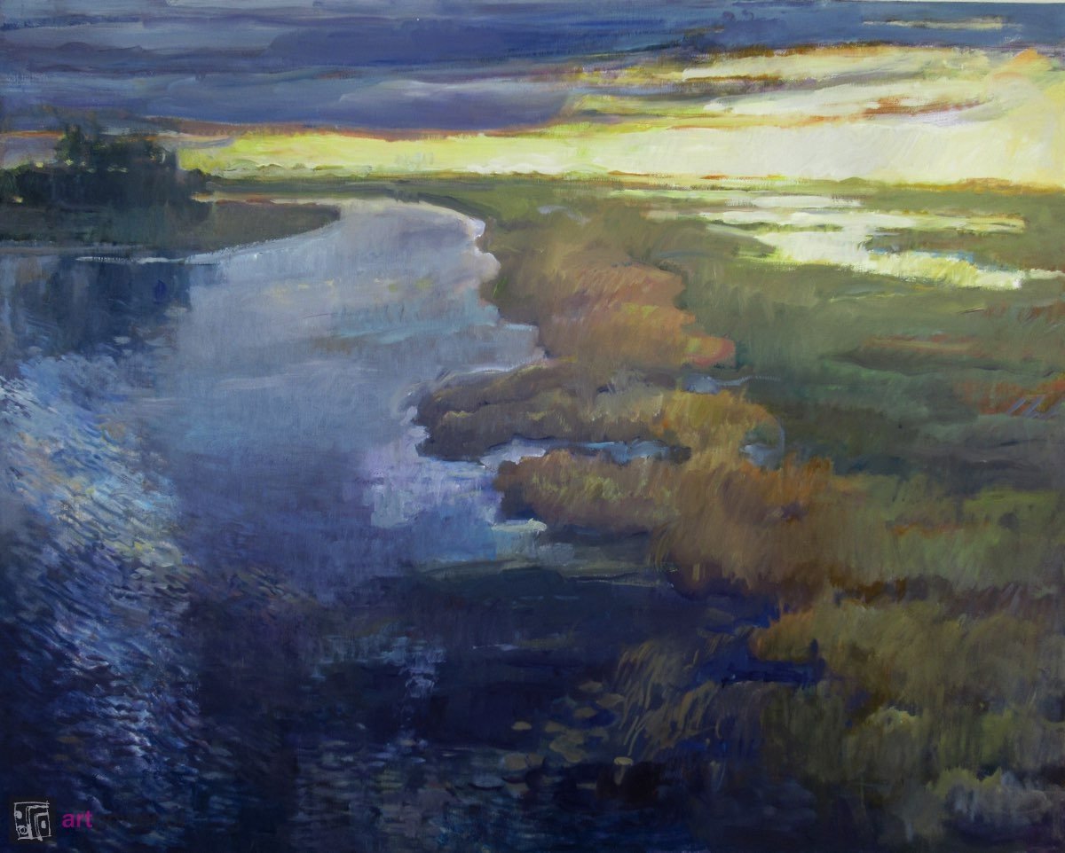 Zachód słońca nad rzeką - 1