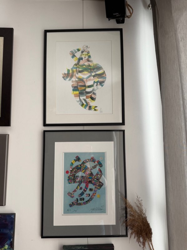 akwarela Pawła Dąbrowskiego oraz grafika żel-art Jana Kantego Pawluśkiewicza